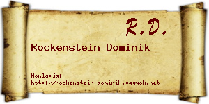 Rockenstein Dominik névjegykártya